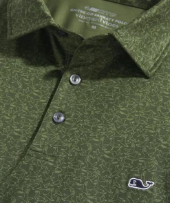 Polos<Vineyard Vines Printed Sankaty Polo Seagulls-Forest Oliv