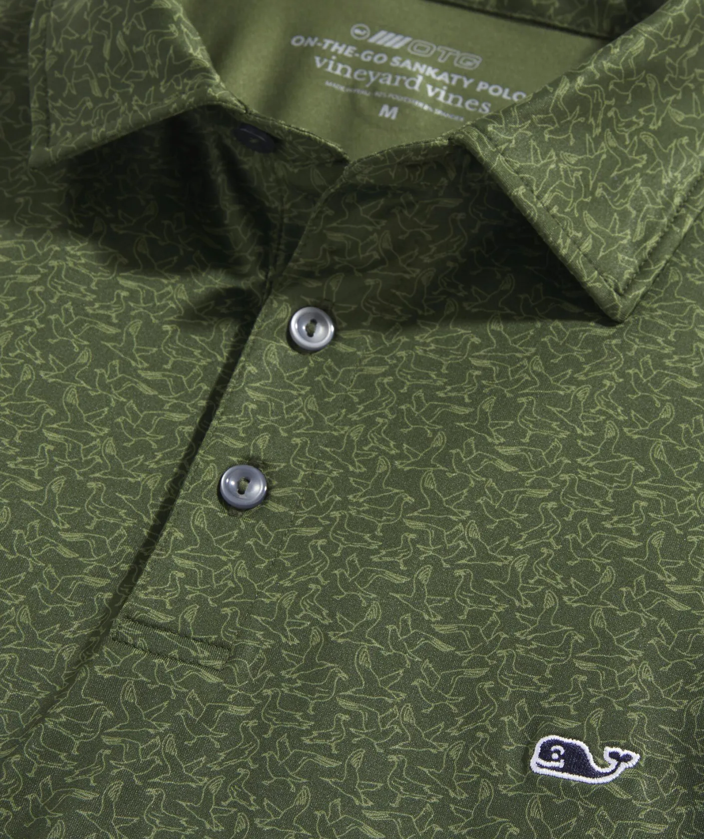 Polos<Vineyard Vines Printed Sankaty Polo Seagulls-Forest Oliv