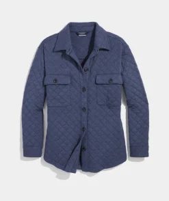 Jackets & Vests|Sweatshirts & Sweatpants<Vineyard Vines Quilted Dreamcloth® Shirt Jacket Officer Khaki Hthr