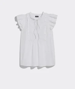 Shirts & Tops<Vineyard Vines Quilted Ruffle Sleeve Top White Cap