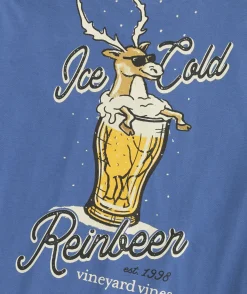 Tees<Vineyard Vines Reinbeer Long-Sleeve Tee Blue Moon