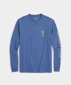 Tees<Vineyard Vines Reinbeer Long-Sleeve Tee Blue Moon