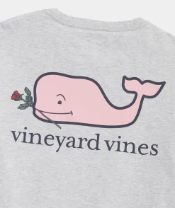 Tees<Vineyard Vines Romantic Whale Long-Sleeve Pocket Tee Grey Heather