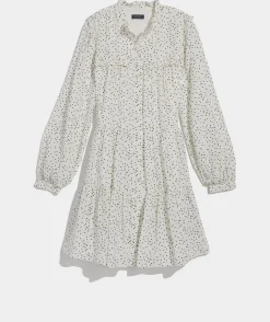 Dresses & Skirts<Vineyard Vines Ruffle Tiered Shirtdress Scattered Dot-Marsh