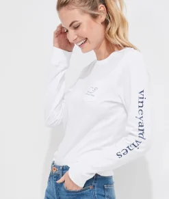 Tees<Vineyard Vines Saint Patrick's Day Icon Whale Long-Sleeve Pocket Tee Nautical Navy