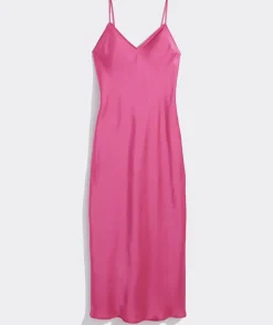 Dresses & Skirts<Vineyard Vines Satin Midi Slip Dress Rhododendron