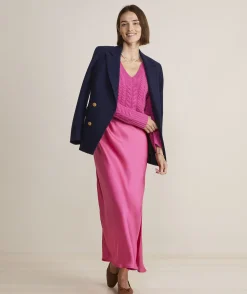 Dresses & Skirts<Vineyard Vines Satin Midi Slip Dress Rhododendron
