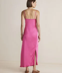 Dresses & Skirts<Vineyard Vines Satin Midi Slip Dress Rhododendron