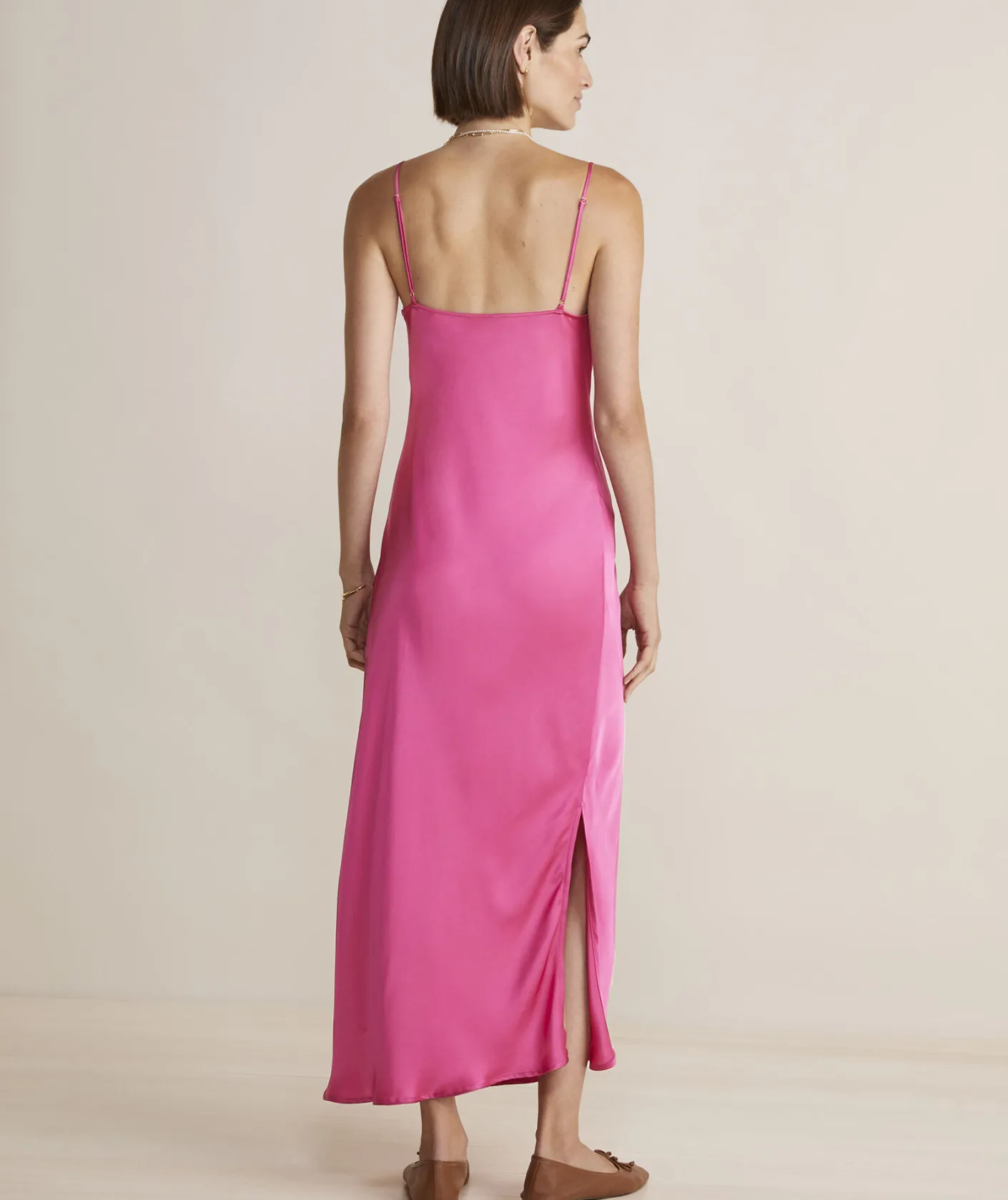 Dresses & Skirts<Vineyard Vines Satin Midi Slip Dress Rhododendron