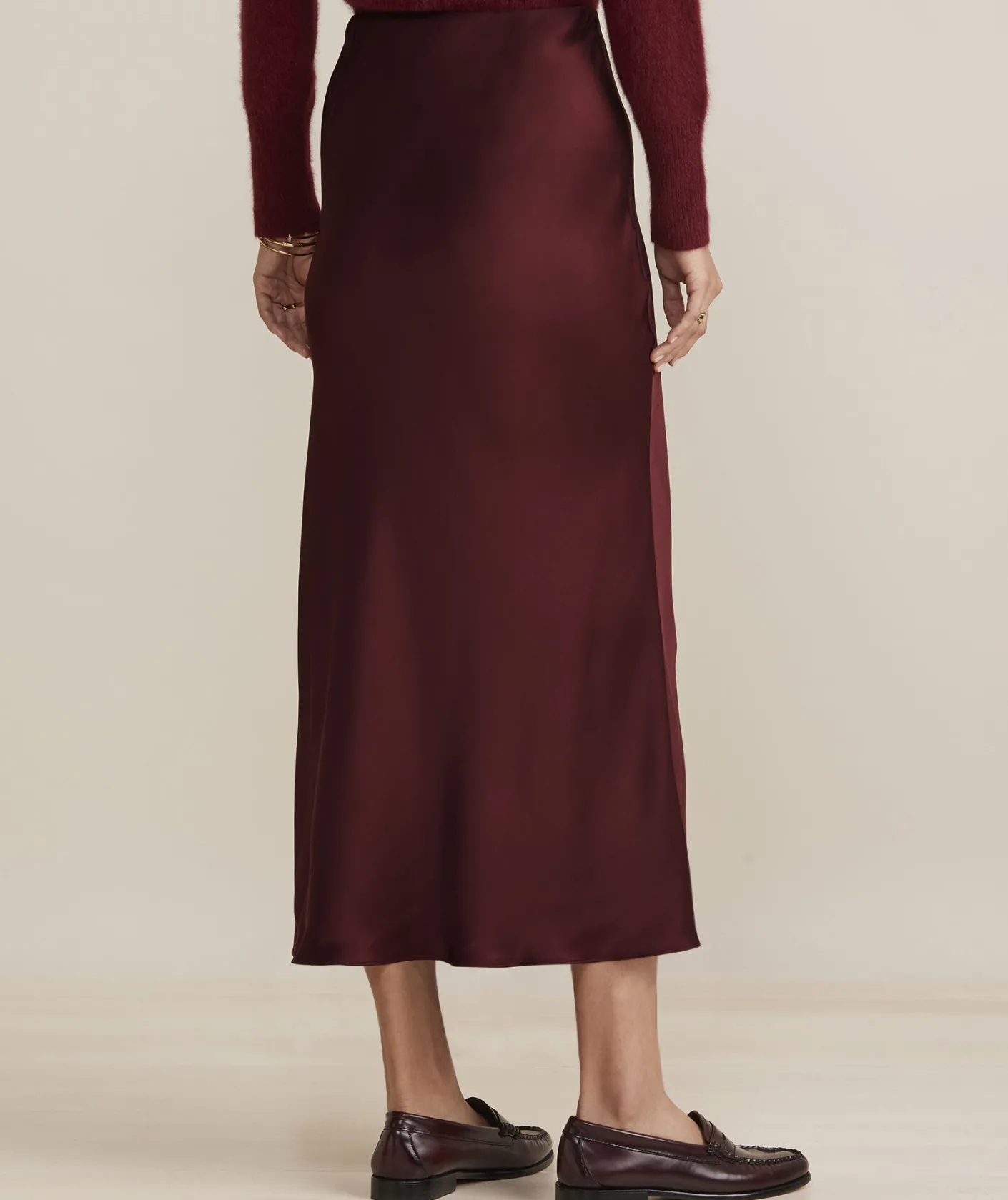 Dresses & Skirts<Vineyard Vines Satin Midi Slip Skirt Crimson