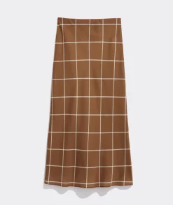 Dresses & Skirts<Vineyard Vines Satin Midi Slip Skirt Plaid - Gingerbread