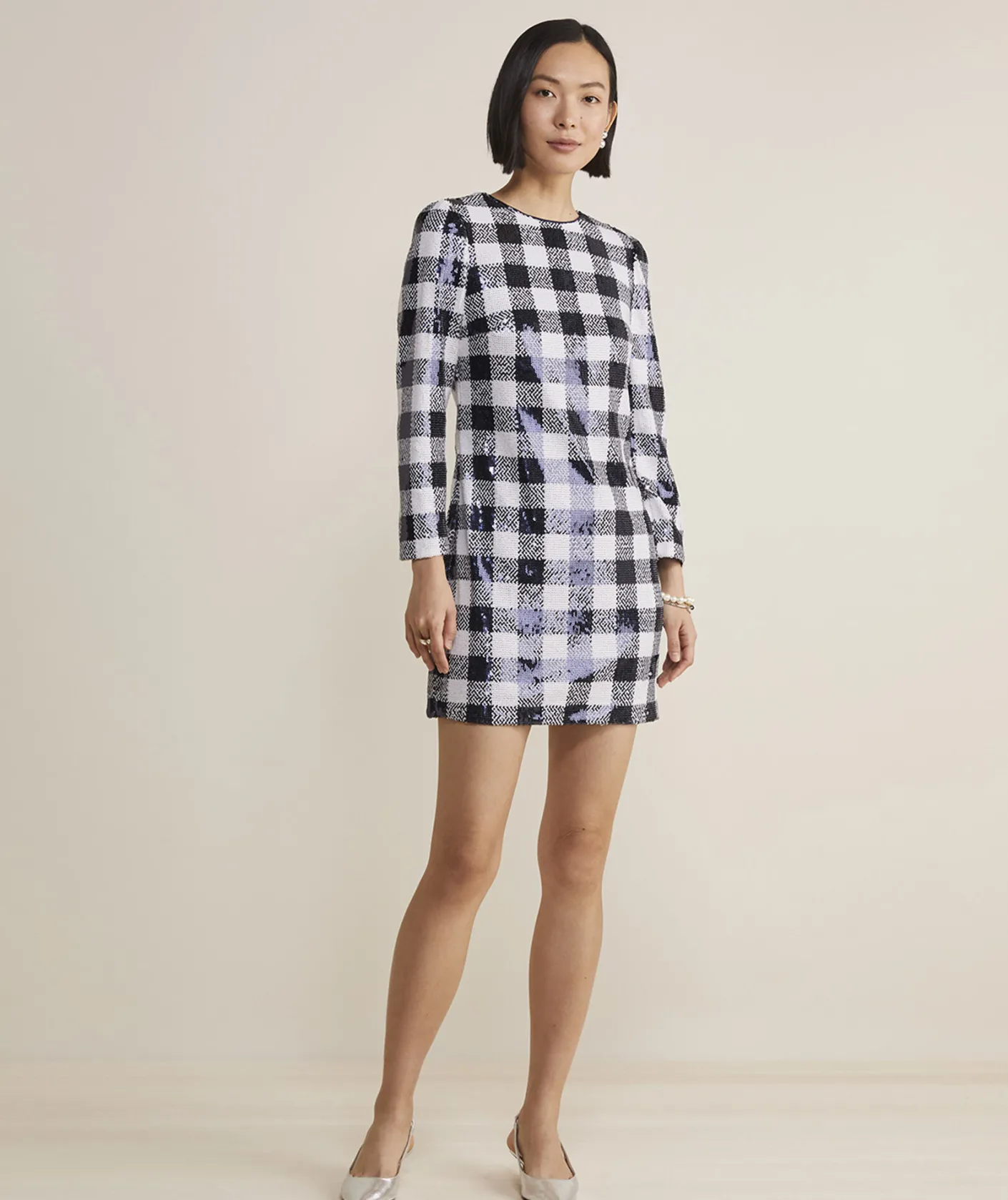 Dresses & Skirts<Vineyard Vines Sequin Check Dress Sequin Gingham-Navy