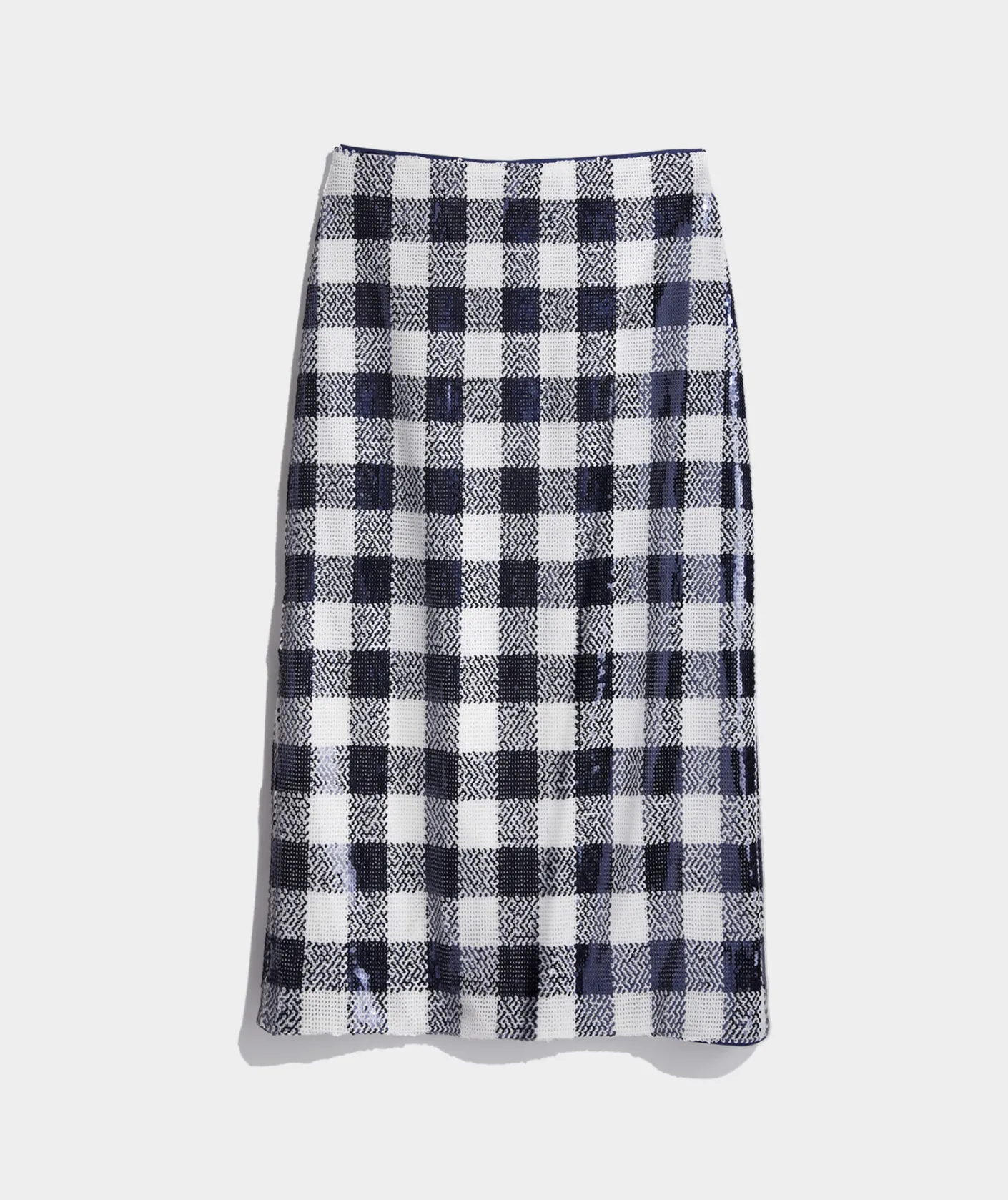 Dresses & Skirts<Vineyard Vines Sequin Check Midi Skirt Sequin Gingham-Navy