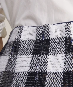 Dresses & Skirts<Vineyard Vines Sequin Check Midi Skirt Sequin Gingham-Navy