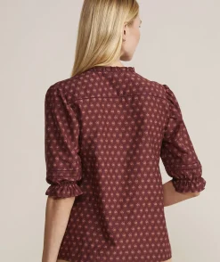 Shirts & Tops<Vineyard Vines Sequin Check Top Sequin Gingham-Navy