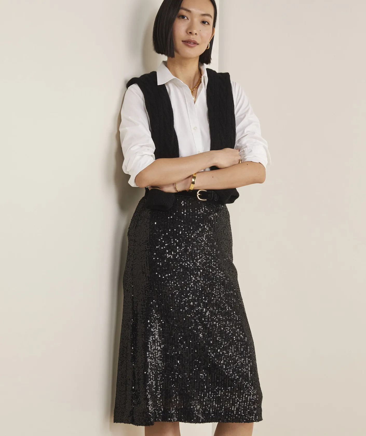 Dresses & Skirts<Vineyard Vines Sequin Midi Skirt Jet Black