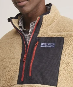 Sweatpants & Sweatshirts<Vineyard Vines Sherpa SuperShep™ Quarter-Zip Officer Khaki