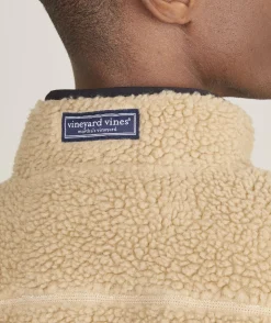 Sweatpants & Sweatshirts<Vineyard Vines Sherpa SuperShep™ Quarter-Zip Officer Khaki