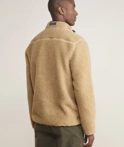 Sweatpants & Sweatshirts<Vineyard Vines Sherpa SuperShep™ Quarter-Zip Officer Khaki