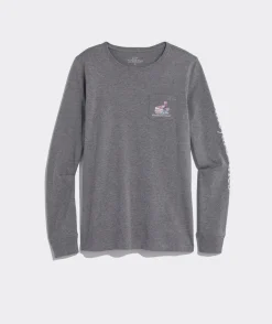 Tees<Vineyard Vines Ski Dogs Long-Sleeve Pocket Tee White Cap
