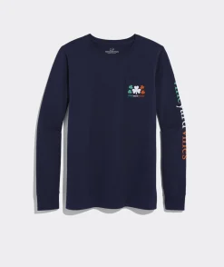 Tees<Vineyard Vines Ski Lift Logo Box Long-Sleeve Tee Marshmallow