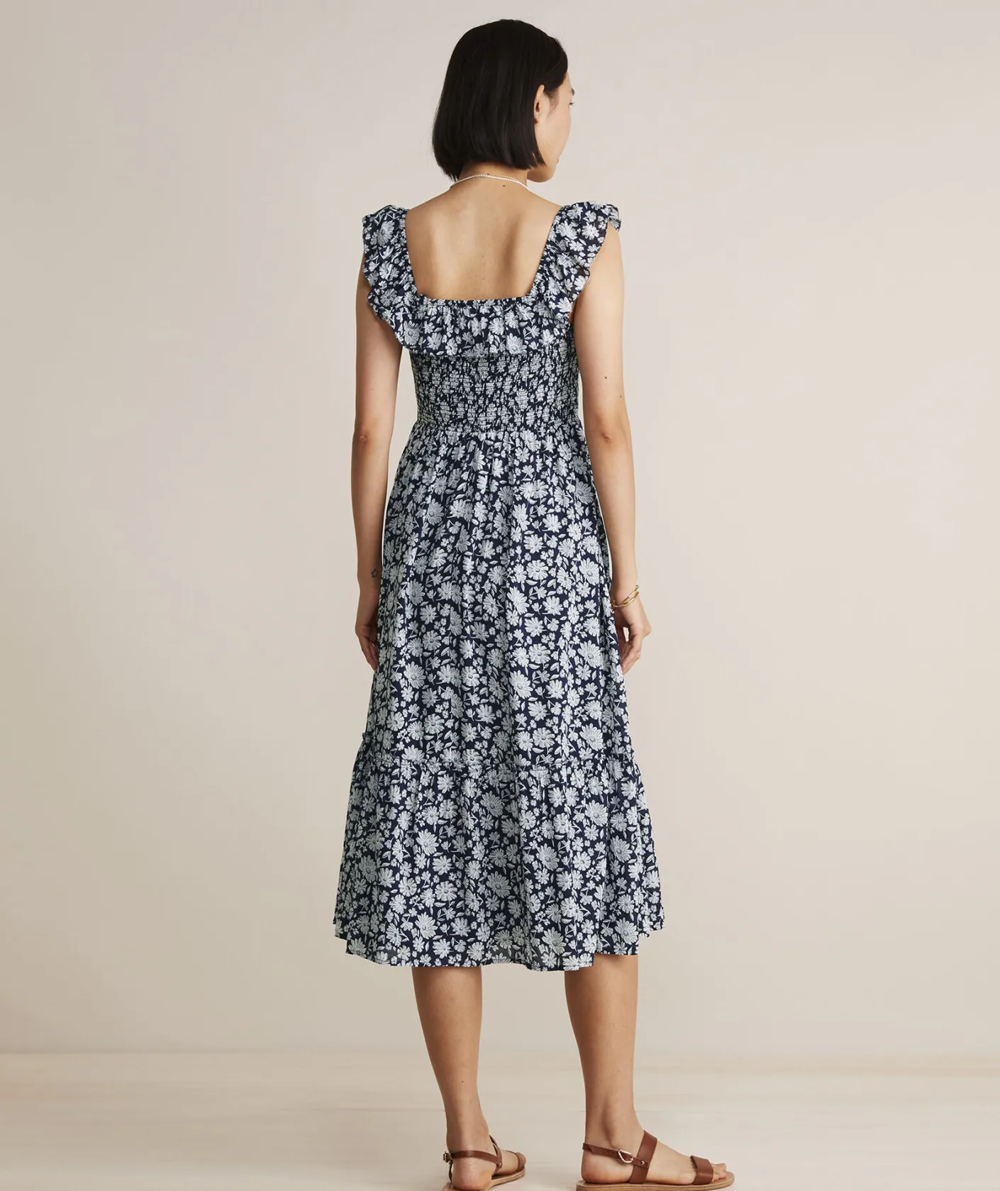 Dresses & Skirts<Vineyard Vines Smocked Midi Dress Ivy Floral - Navy v2