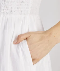 Dresses & Skirts<Vineyard Vines Smocked V-Neck Midi Dress White Cap