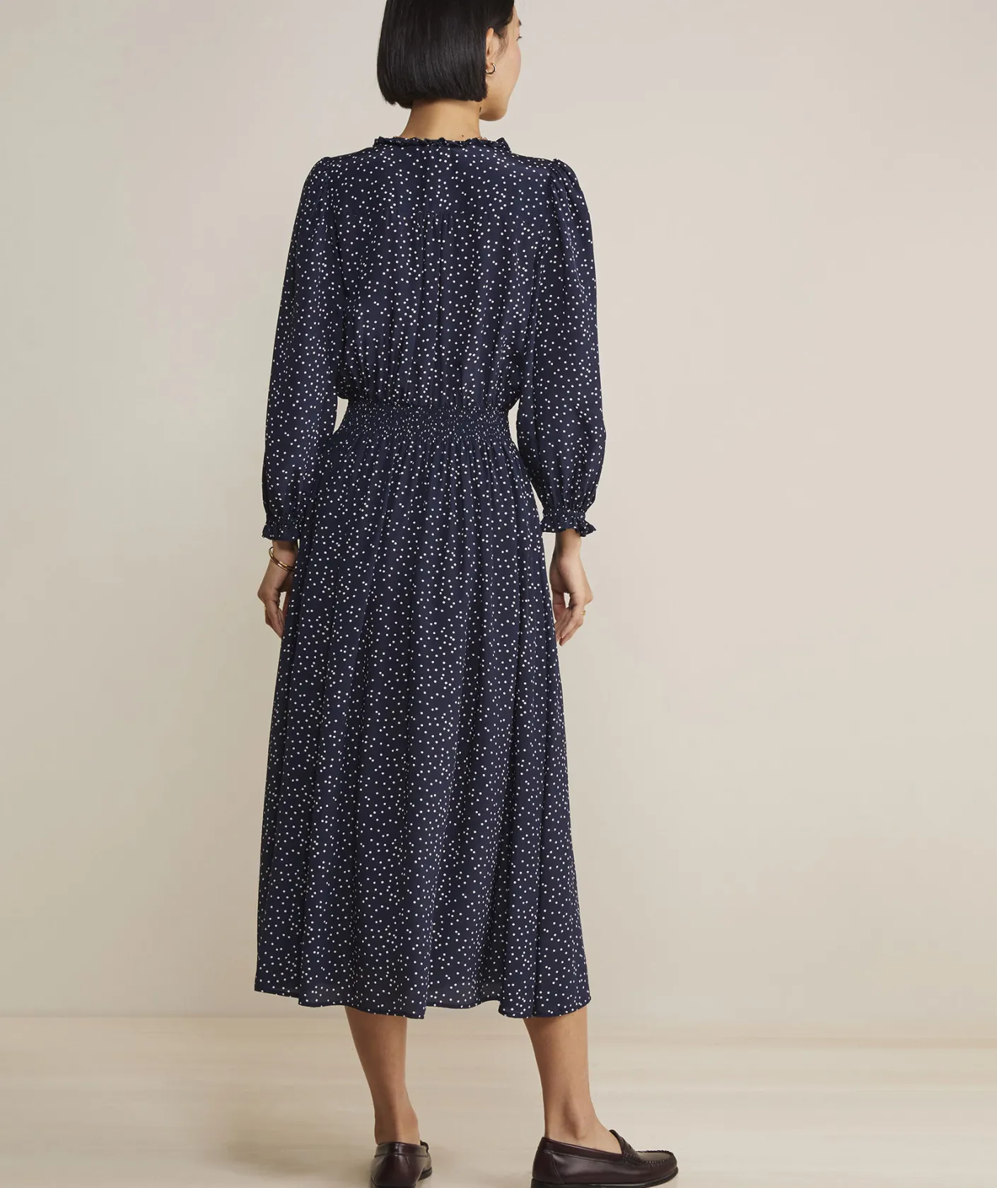 Dresses & Skirts<Vineyard Vines Smocked Waist Maxi Dress Scattered Dot - Navy