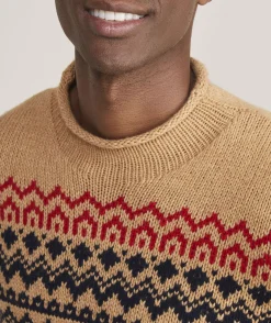 Sweaters<Vineyard Vines Snowflake Rollneck Sweater Camel Heather