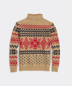 Sweaters<Vineyard Vines Snowflake Rollneck Sweater Camel Heather