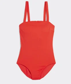 Swim & Cover-Ups<Vineyard Vines Square Neck One-Piece Chickory Coffee
