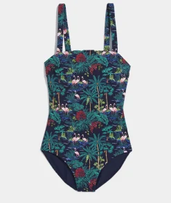 Swim & Cover-Ups<Vineyard Vines Square Neck One-Piece Nautical Navy