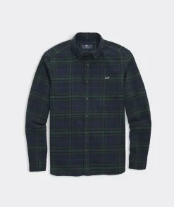Button-Down Shirts<Vineyard Vines Stretch Flannel Blackwatch Shirt Plaid- Green
