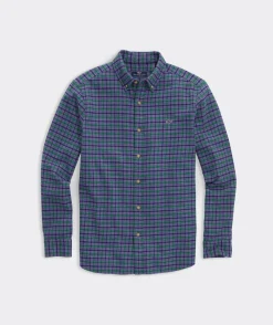 Button-Down Shirts<Vineyard Vines Stretch Flannel Check Shirt Chk Turf Green