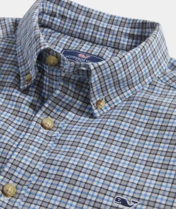 Button-Down Shirts<Vineyard Vines Stretch Flannel Check Shirt Ultimate Gray