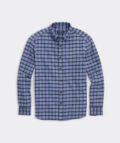 Button-Down Shirts<Vineyard Vines Stretch Flannel Check Shirt Chk Nautical Navy