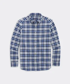 Button-Down Shirts<Vineyard Vines Stretch Flannel Plaid Shirt Porcelain Blue