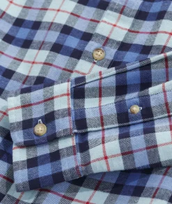 Button-Down Shirts<Vineyard Vines Stretch Flannel Plaid Shirt Porcelain Blue