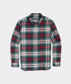 Button-Down Shirts<Vineyard Vines Stretch Flannel Tartan Shirt Charleston Green