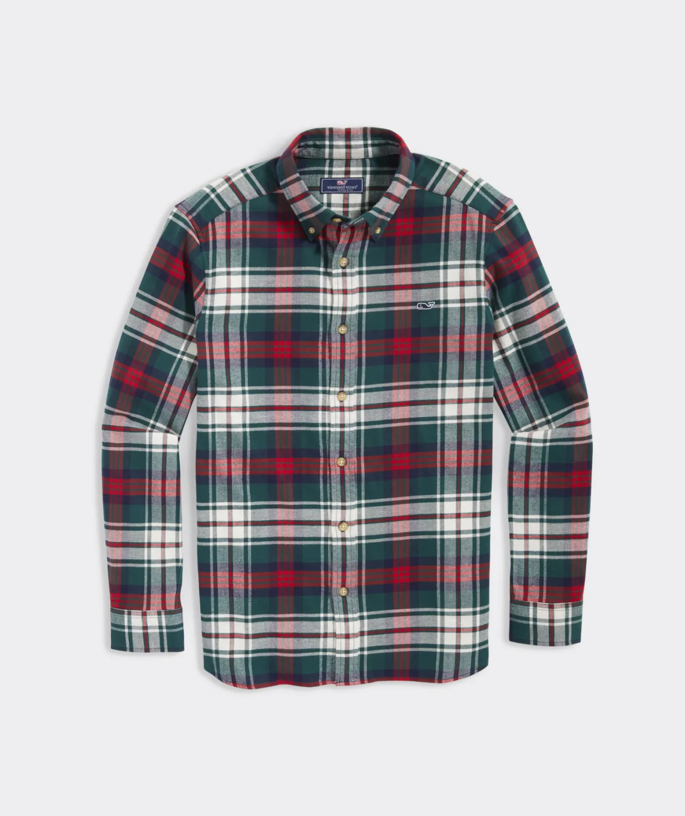 Button-Down Shirts<Vineyard Vines Stretch Flannel Tartan Shirt Charleston Green