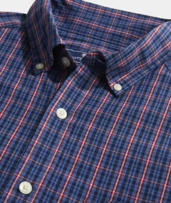 Button-Down Shirts<Vineyard Vines Stretch Poplin Check Shirt Red Velvet