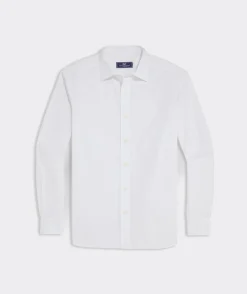 Button-Down Shirts<Vineyard Vines Stretch Poplin Solid Spread Collar Shirt White Cap