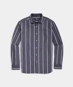 Button-Down Shirts<Vineyard Vines Stretch Poplin Stripe Spread Collar Shirt Naut Navy STP