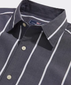 Button-Down Shirts<Vineyard Vines Stretch Poplin Stripe Spread Collar Shirt Naut Navy STP