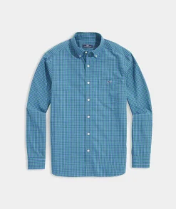 Button-Down Shirts<Vineyard Vines Stretch Poplin Tartan Shirt R St Micro Hull Blue
