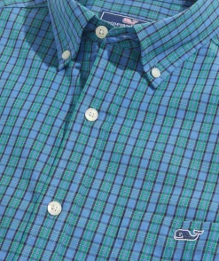 Button-Down Shirts<Vineyard Vines Stretch Poplin Tartan Shirt R St Micro Hull Blue