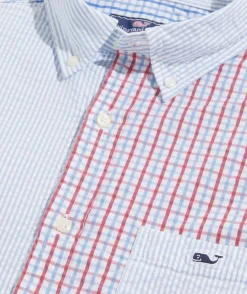 Button-Down Shirts<Vineyard Vines Stretch Seersucker Mixed Shirt Sailors Red