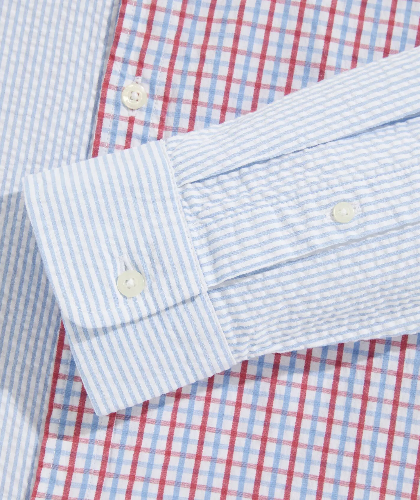 Button-Down Shirts<Vineyard Vines Stretch Seersucker Mixed Shirt Sailors Red