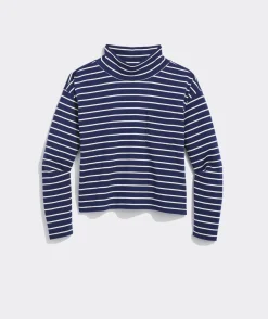 Tees<Vineyard Vines Striped Jamestown Funnel-Neck Tee HS - Marsh/Coastline