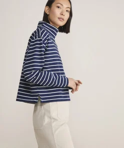 Tees<Vineyard Vines Striped Jamestown Funnel-Neck Tee HS - Marsh/Coastline